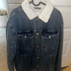H&M Denim Sherpa-Lined Jacket